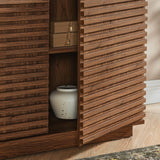 Render Walnut 2-Door Fluted Accent Cabinet - Ornate Home