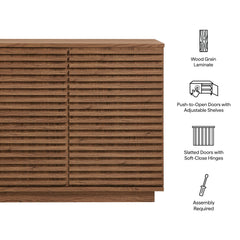 Render Walnut 2-Door Fluted Accent Cabinet - Ornate Home