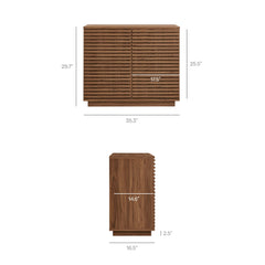 Render Walnut 2-Door Fluted Accent Cabinet - Ornate Home
