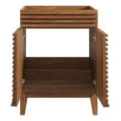 Render Walnut 24" Bathroom Vanity Cabinet (Sink Basin Not Included) - Ornate Home