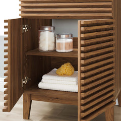 Render Walnut 24" Bathroom Vanity Cabinet (Sink Basin Not Included) - Ornate Home