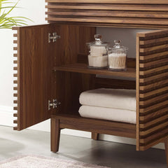 Render Walnut 30" Bathroom Vanity Cabinet (Sink Basin Not Included) - Ornate Home