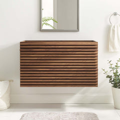 Render Walnut 36" Wall-Mount Bathroom Vanity Cabinet (Sink Basin Not Included) - Ornate Home