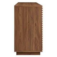 Render Walnut 4-Door Fluted Sideboard Cabinet TV Stand - Ornate Home