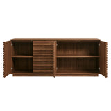 Render Walnut 4-Door Fluted Sideboard Cabinet TV Stand - Ornate Home