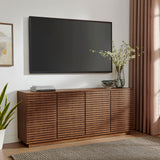 Render Walnut 4-Door Fluted Sideboard Cabinet TV Stand - Ornate Home