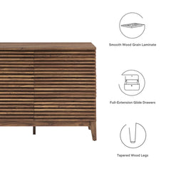 Render Walnut 47" 6-Drawer Dresser - Ornate Home