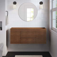 Render Walnut 48" Single Sink Compatible (Not Included) Bathroom Vanity Cabinet - Ornate Home