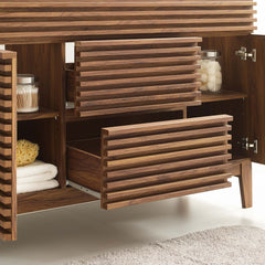 Render Walnut 48" Single Sink Compatible (not included) Bathroom Vanity Cabinet - Ornate Home