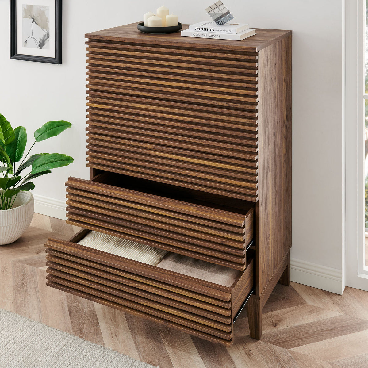 Render Walnut 5-Drawer Chest