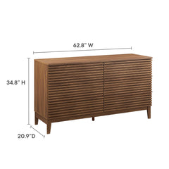 Render Walnut 63" 6-Drawer Dresser - Ornate Home