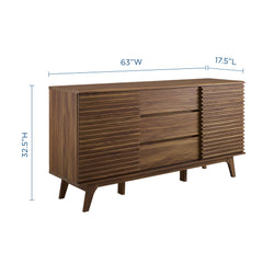 Render Walnut 63" Sideboard Buffet Table or TV Stand - Ornate Home