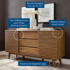 Render Walnut 63" Sideboard Buffet Table or TV Stand - Ornate Home