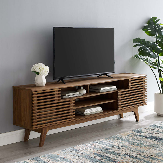 Render Walnut 71" Media Console TV Stand - Ornate Home