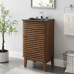 Render Walnut/Black 18" Bathroom Vanity - Ornate Home