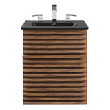 Render Walnut/Black 18" Wall-Mount Bathroom Vanity - Ornate Home