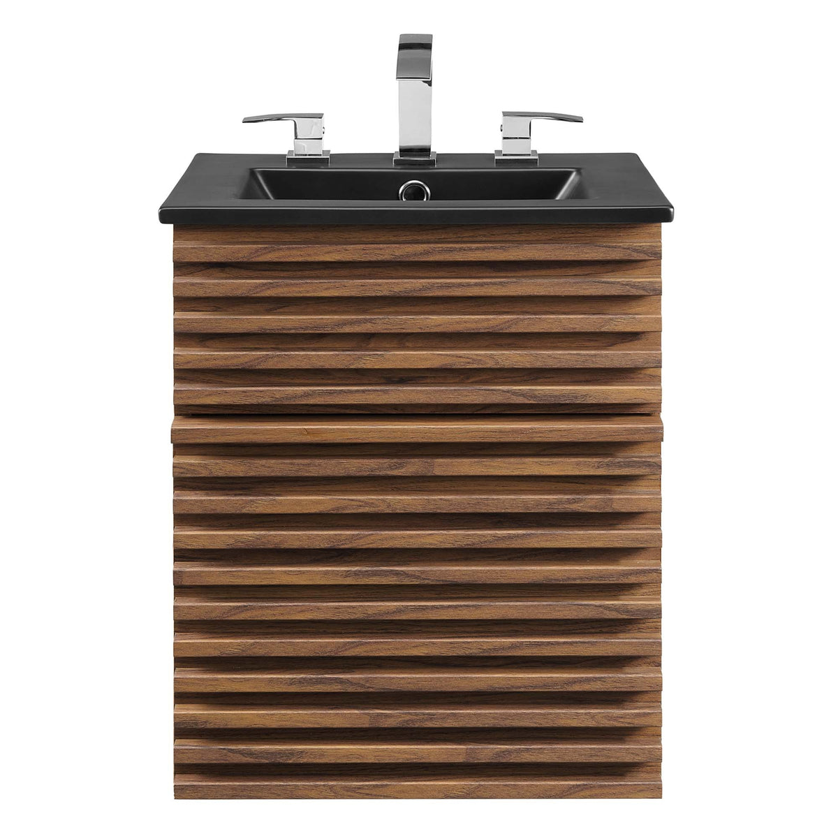 Render Walnut/Black 18" Wall-Mount Bathroom Vanity - Ornate Home
