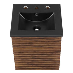 Render Walnut/Black 18" Wall-Mount Bathroom Vanity - Ornate Home