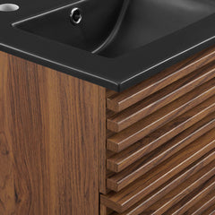 Render Walnut/Black 18" Wall-Mount Bathroom Vanity - Ornate Home