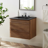 Render Walnut/Black 24" Wall-Mount Bathroom Vanity - Ornate Home