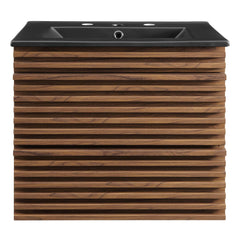 Render Walnut/Black 24" Wall-Mount Bathroom Vanity - Ornate Home