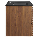 Render Walnut/Black 24" Wall-Mount Bathroom Vanity - Ornate Home
