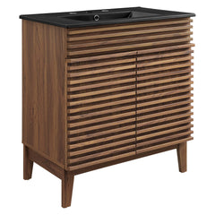 Render Walnut/Black 30" Bathroom Vanity - Ornate Home