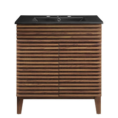 Render Walnut/Black 30" Bathroom Vanity - Ornate Home
