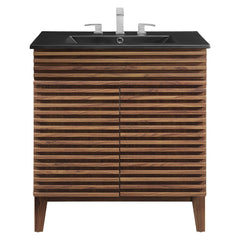Render Walnut/Black 30" Bathroom Vanity - Ornate Home