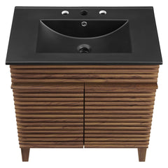 Render Walnut/Black 30" Bathroom Vanity - Ornate Home