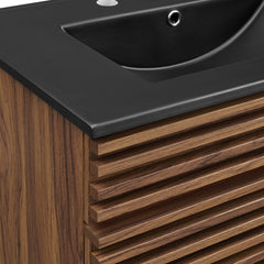 Render Walnut/Black 30" Bathroom Vanity - Ornate Home