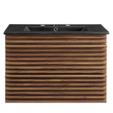 Render Walnut/Black 30" Wall-Mount Bathroom Vanity - Ornate Home