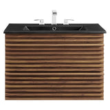 Render Walnut/Black 30" Wall-Mount Bathroom Vanity - Ornate Home