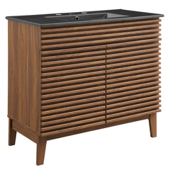 Render Walnut/Black 36" Bathroom Vanity - Ornate Home