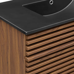 Render Walnut/Black 36" Bathroom Vanity - Ornate Home