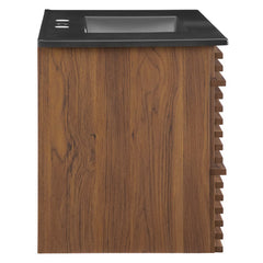 Render Walnut/Black 36" Wall-Mount Bathroom Vanity - Ornate Home