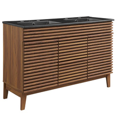 Render Walnut/Black 48" Double Sink Bathroom Vanity - Ornate Home