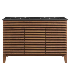Render Walnut/Black 48" Double Sink Bathroom Vanity - Ornate Home