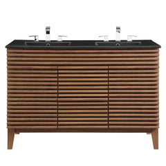 Render Walnut/Black 48" Double Sink Bathroom Vanity - Ornate Home