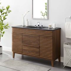 Render Walnut/Black 48" Single Sink Bathroom Vanity - Ornate Home