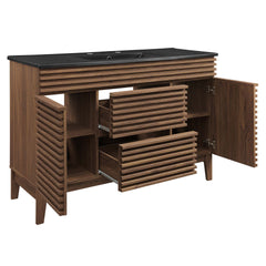Render Walnut/Black 48" Single Sink Bathroom Vanity - Ornate Home
