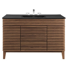 Render Walnut/Black 48" Single Sink Bathroom Vanity - Ornate Home