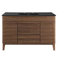 Render Walnut/Black 48" Single Sink Bathroom Vanity - Ornate Home