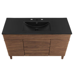 Render Walnut/Black 48" Single Sink Bathroom Vanity - Ornate Home
