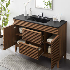 Render Walnut/Black 48" Single Sink Bathroom Vanity - Ornate Home