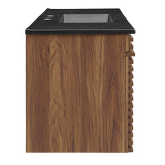 Render Walnut/Black 48" Wall-Mount Bathroom Vanity - Ornate Home