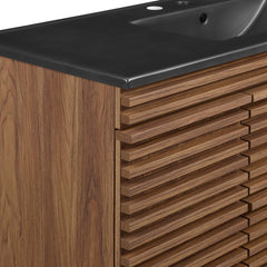 Render Walnut/Black 48" Wall-Mount Bathroom Vanity - Ornate Home