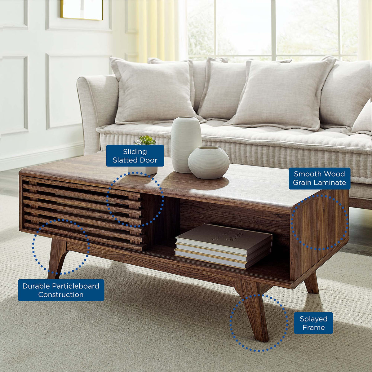 Render Walnut Coffee Table - Ornate Home
