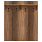 Render Walnut Fluted Coat Rack Panel With Shelf - Ornate Home