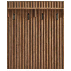 Render Walnut Fluted Coat Rack Panel With Shelf - Ornate Home